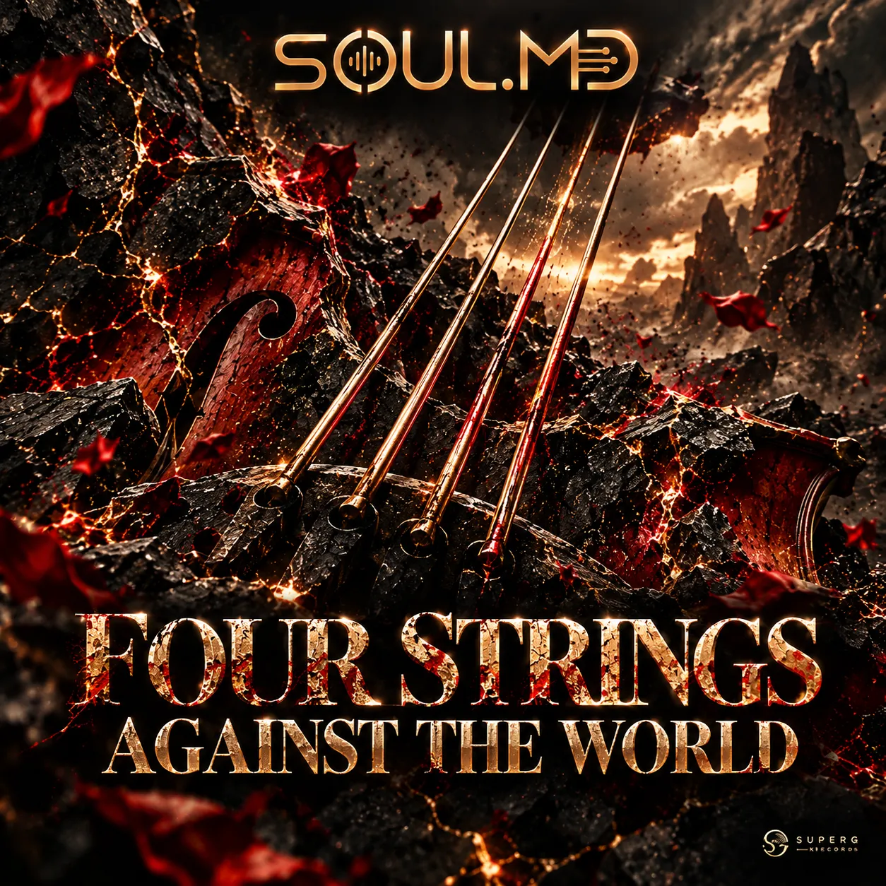 Four Strings Against The World single artwork by SOUL.MD